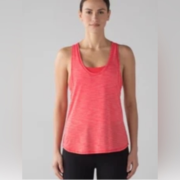 lululemon athletica Tops - LULULEMON- Glide and Stride Tank Heathered Alarming Running Training Gym Yoga 10
